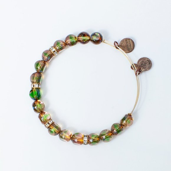 Alex and Ani Green Faceted Bead Rondel Accent Bracelet - Picture 3 of 3